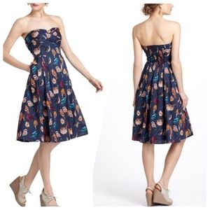 Anthropologie Maeve Blue Bird Sleeveless Dress